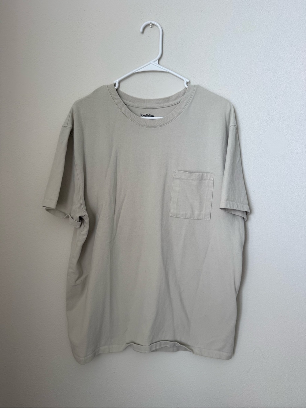 Goodfellow & Co Short-Sleeve Pocket Tee — Light Beige